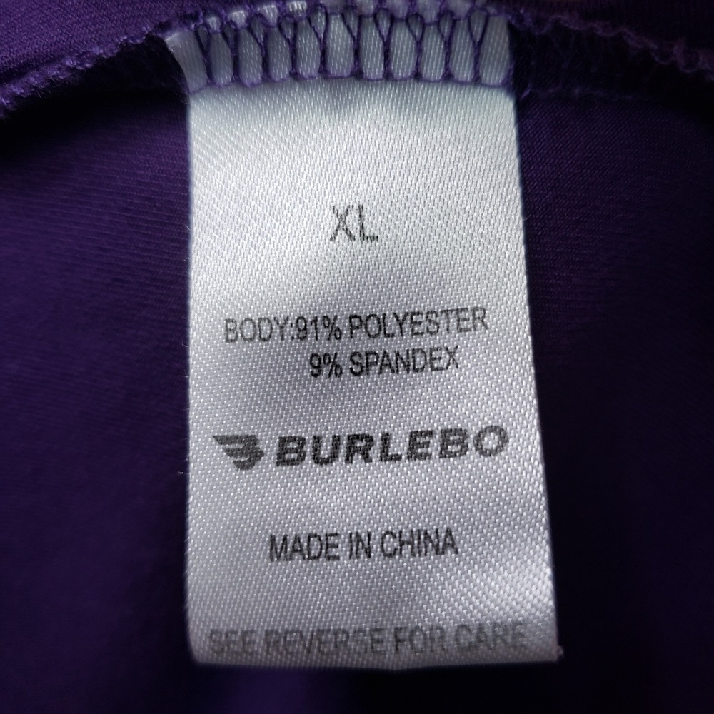 Burlebo Mens XL Purple Performance Polo Shirt Snap Pocket Stretch Golf Preppy - Picture 9 of 9
